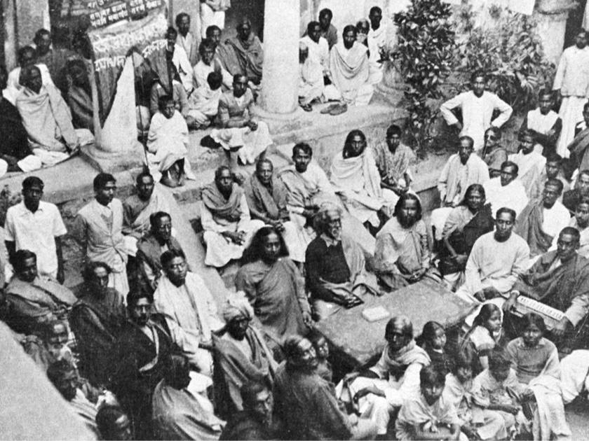 Swami Sri Yukteswar and Paramahansa Yogananda during
	religious festival.